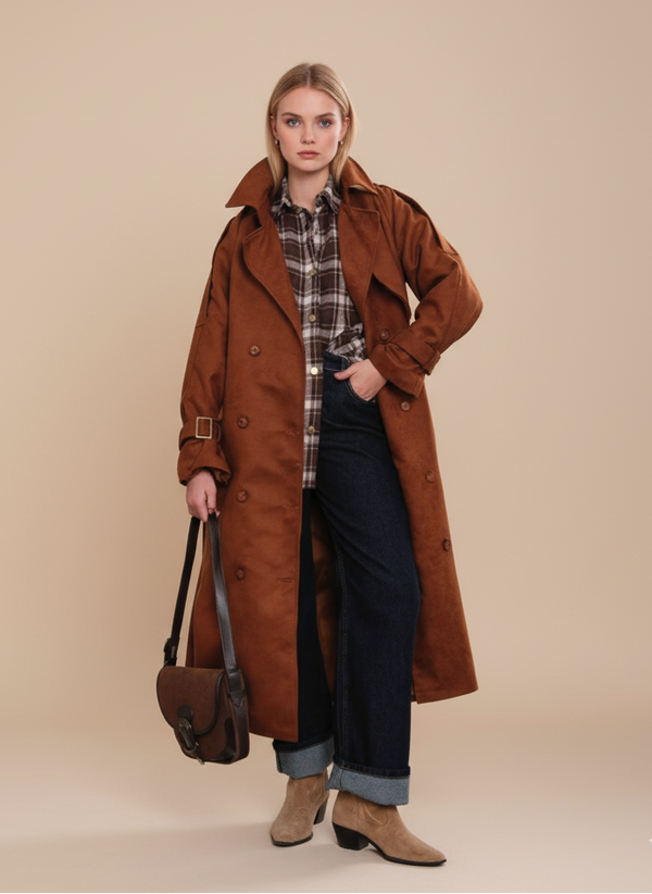 The Suede-Effect Heritage Trench Coat
