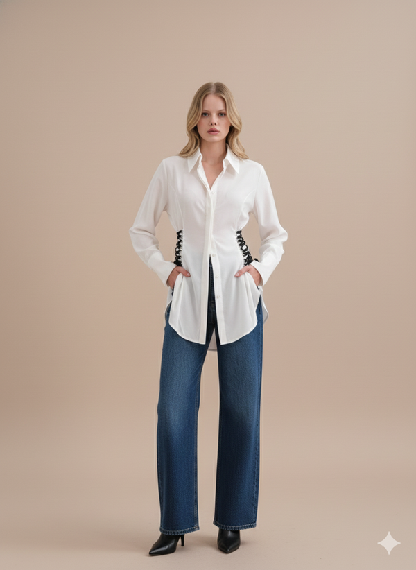 The Parisian Corset-Detail Shirt