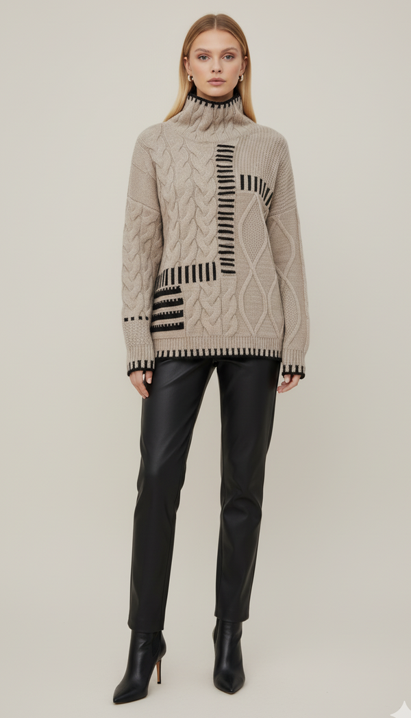 The Intarsia Knit Turtleneck: Elevated Winter Artistry